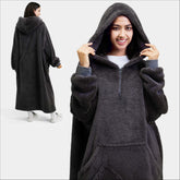 Wearable Blanket Dark Gray Oversized For Adults